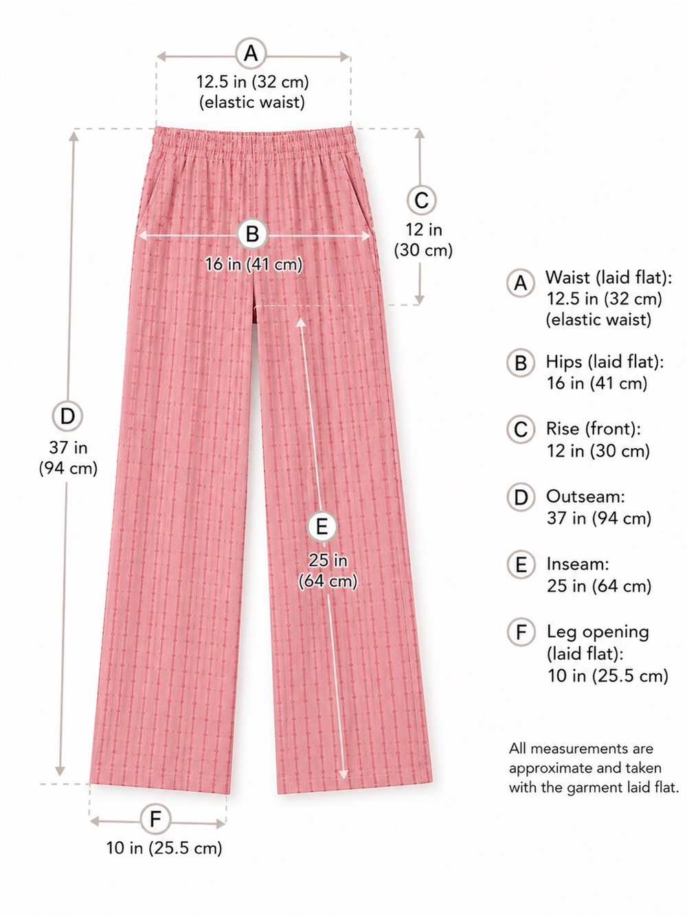 FRNCH Paris Textured Wide-Leg Pants – Pink – Size S - Picture 7 of 13